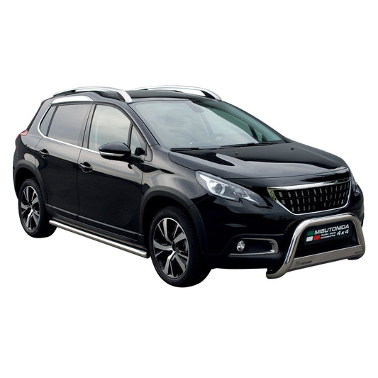 Bară de protecție/buton față pentru Peugeot 2008 2016-2019 ø63mm oțel argintiu protecție