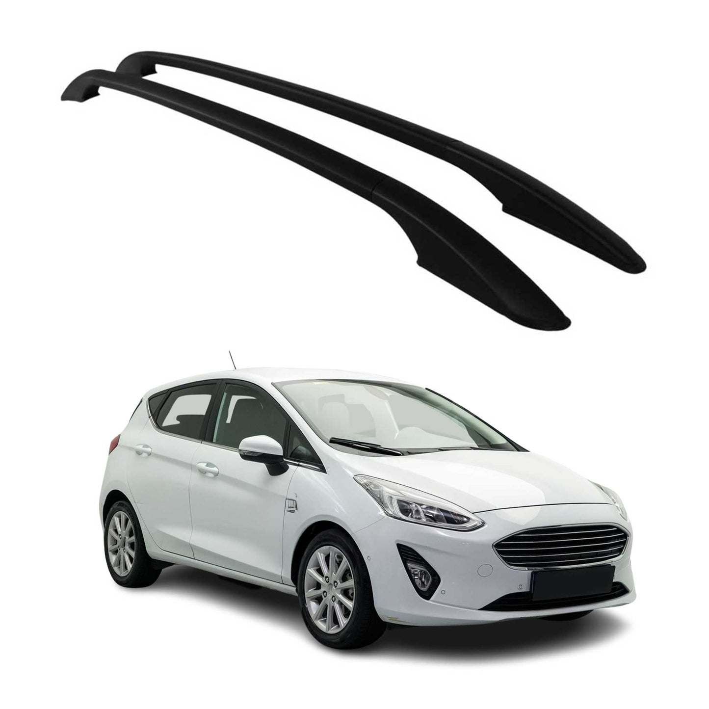 Aluminium Dachreling Relingträger für Ford Fiesta 2017-2021 Schwarz 2x