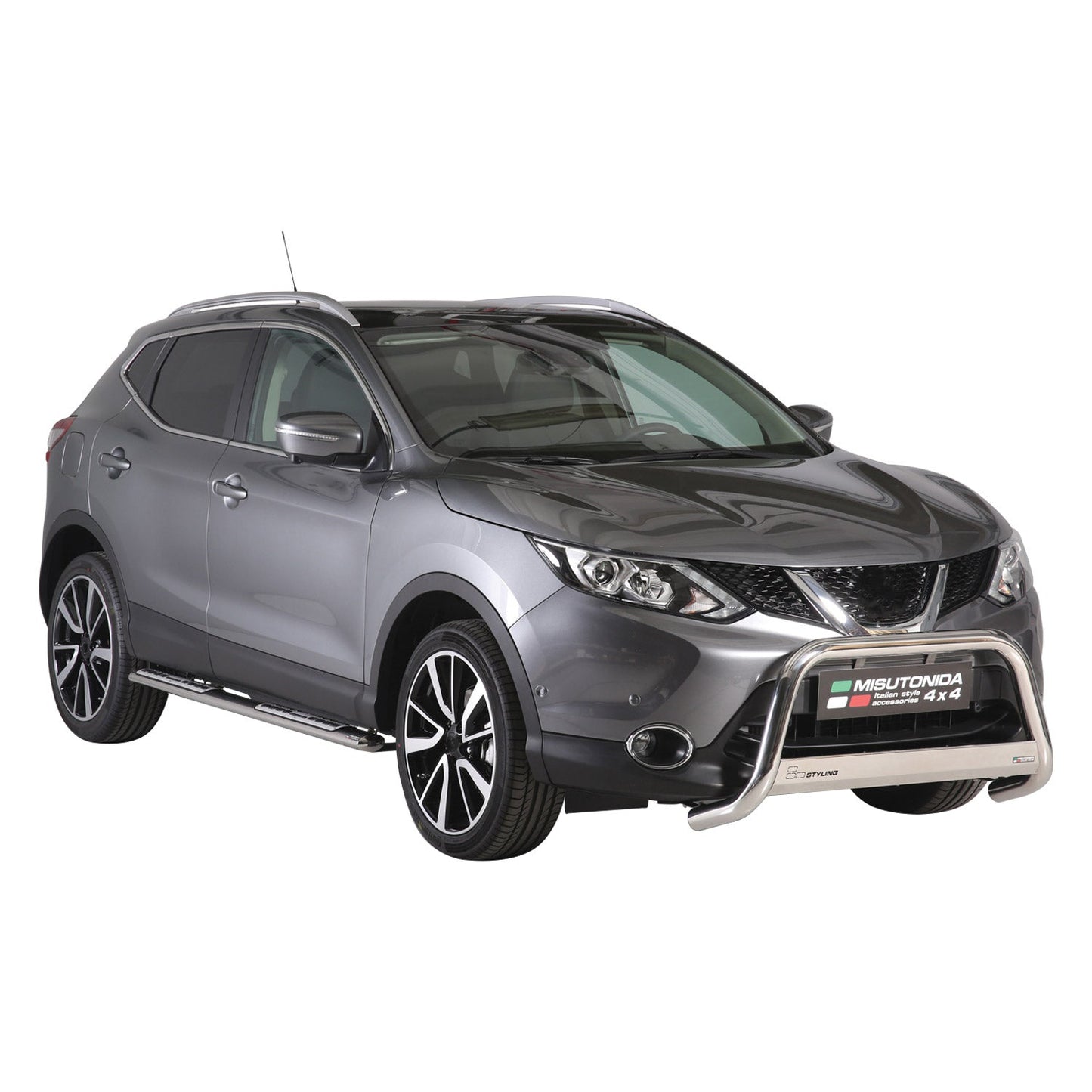Edelstahl Seitenschweller Schwellerrohre für Nissan Qashqai 2014-2021 Silber