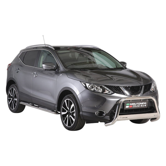 Edelstahl Seitenschweller Schwellerrohre für Nissan Qashqai 2014-2021 Silber