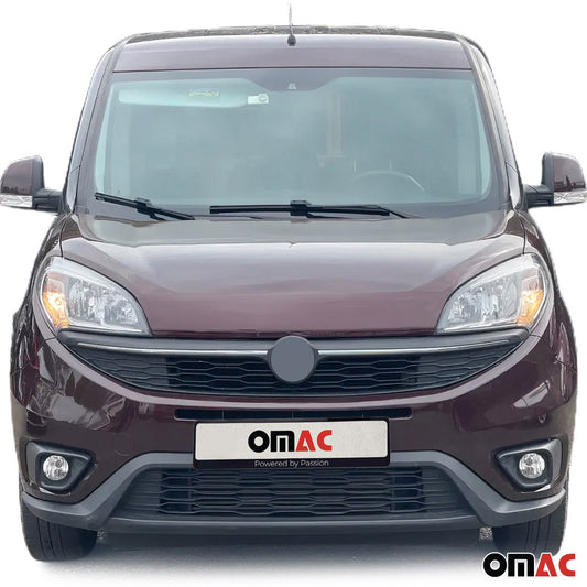 Benzi decorative grilă auto pentru Fiat Doblo 2014-2022, oțel inoxidabil, argintiu, 2 bucăți