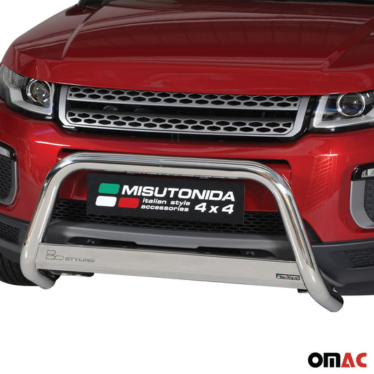 Bară de protecție/buton față pentru Range Rover Evoque 2016-2021, ø63mm, oțel, argintiu