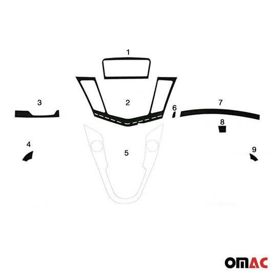 Innenraum Dekor Cockpit für Chevrolet Cruze 2008-2016 Carbon Optik 9tlg