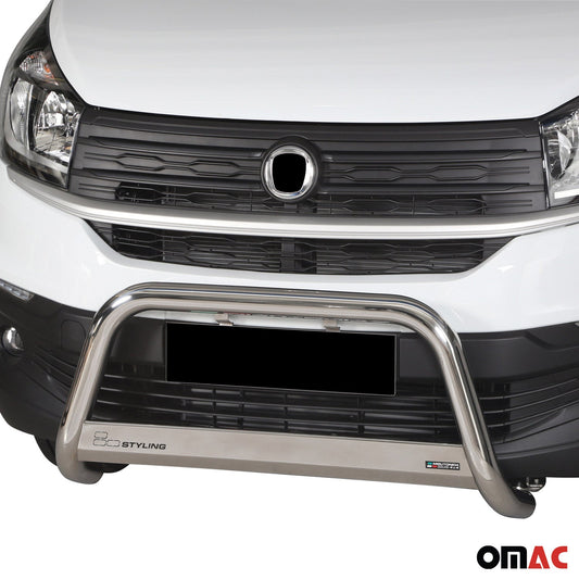 Bară de protecție/buton față pentru Fiat Talento 2016-2021, ø63mm, oțel, argintiu, protecție