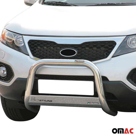 Bară de protecție/buton față pentru Kia Sorento 2009-2012 ø63mm oțel argintiu protecție