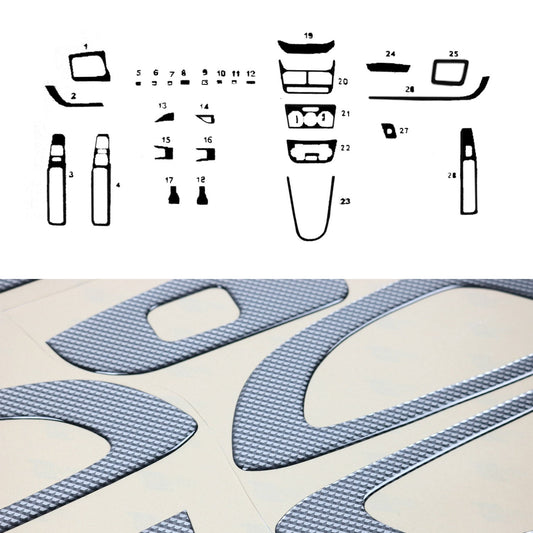 Ornamente interioare cockpit pentru Fiat Doblo 2000-2010, aspect carbon, 25 bucăți
