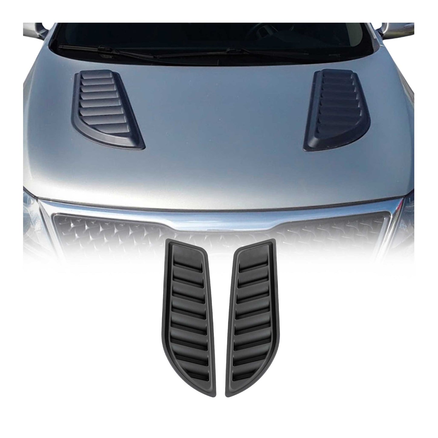 Haubenhutzen Motorhaube Lüftung für Jeep Renegade 2014-2025 ABS Schwarz 2tlg