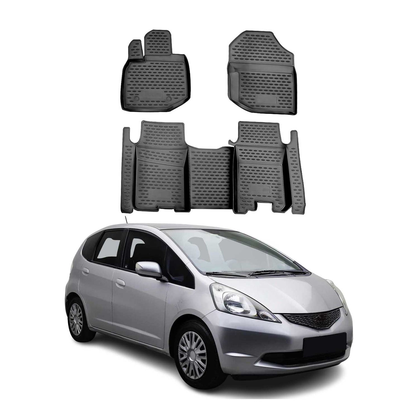 Covorașe auto Honda Jazz 2008-2015, TPE, negre, 4 buc.