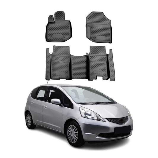 Covorașe auto Honda Jazz 2008-2015, TPE, negre, 4 buc.
