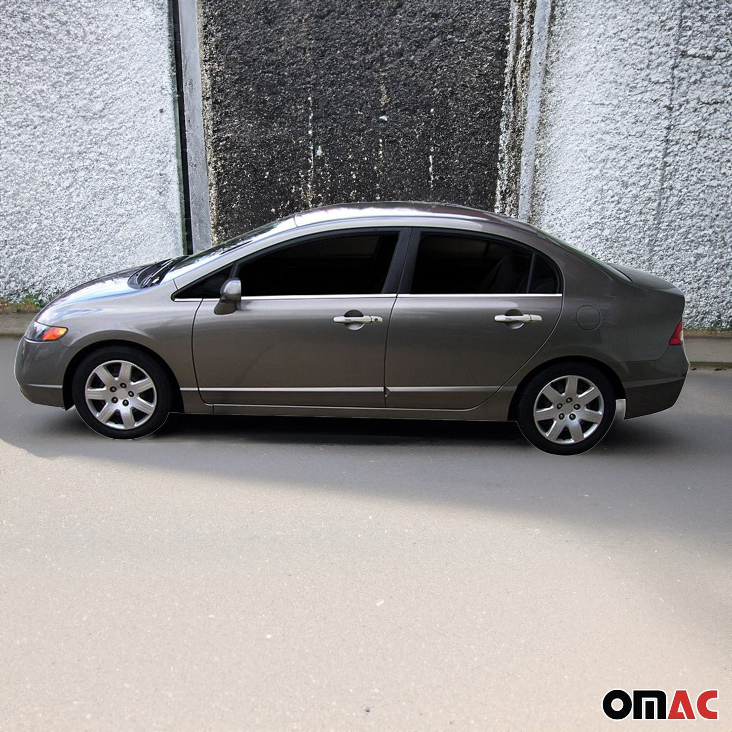 Benzi decorative pentru geamuri Honda Civic 2006-2011, oțel inoxidabil cromat, 6 bucăți