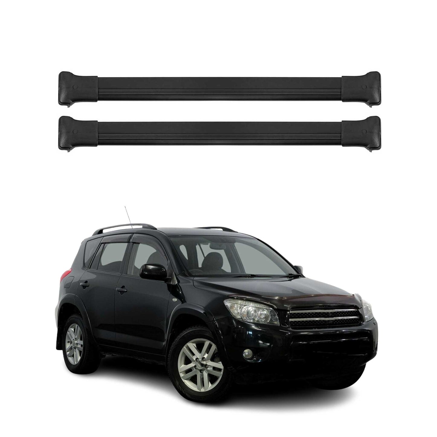 Portbagaj de plafon pentru Toyota RAV4 XA30 2008-2012 75kg aluminiu negru 2 piese