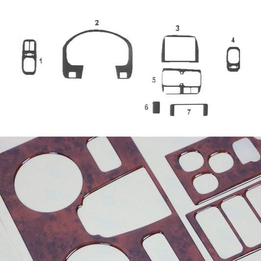 Innenraum Dekor Cockpit für Nissan Navara D22 2000-2016 Wurzelholz Optik 7tlg