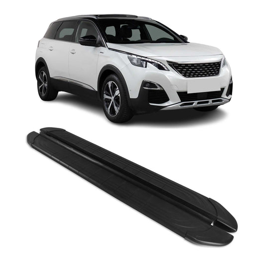 Trittbretter Seitenschweller für Peugeot 5008 2016-2025 Aluminium Schwarz 2tlg