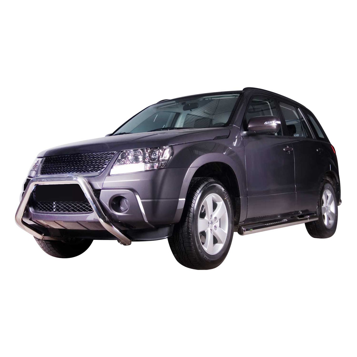 Przedni zderzak, przedni orurowanie ochronne do Suzuki Grand Vitara 2006-2015, stal, srebrny