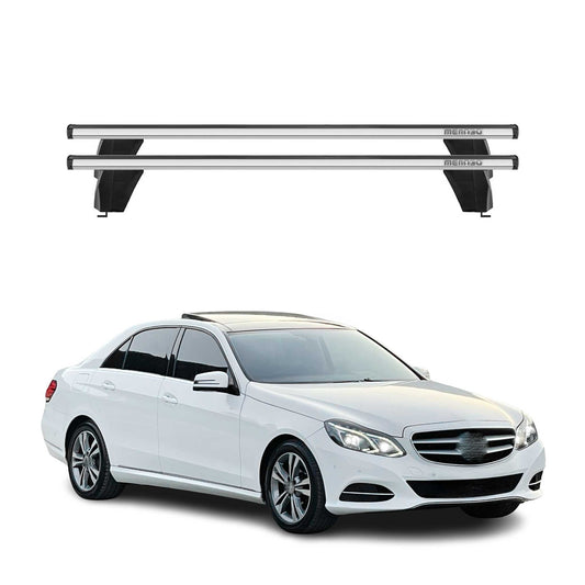Menabo Dachträger für Mercedes E Klasse W212 Limo 2013-2016 75kg Alu Silber 2x