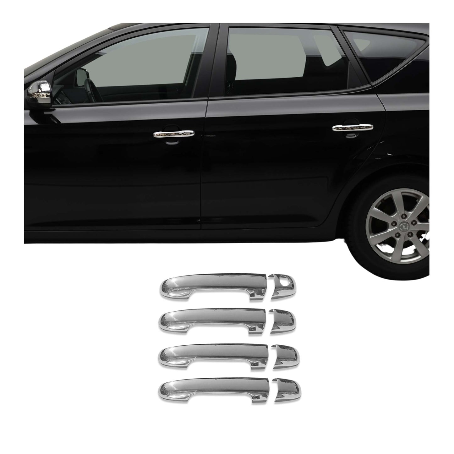 Türgriff Blende Türgriffkappen für Kia Ceed 2006-2012 4-Tür Edelstahl Silber 4x