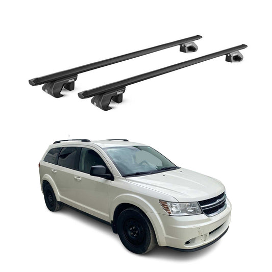 Portbagaj de plafon pentru Dodge Journey 2008-2011, 5 uși, 90 kg, aluminiu, negru, 2x ABE