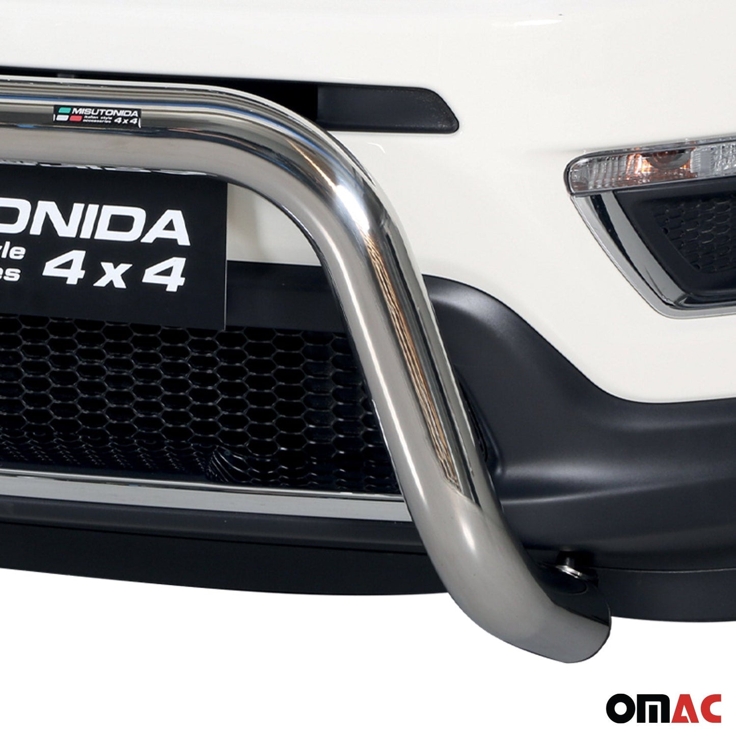 Bară de protecție/buton față pentru Jeep Compass 2016-2021, ø76mm, oțel, argintiu, protecție