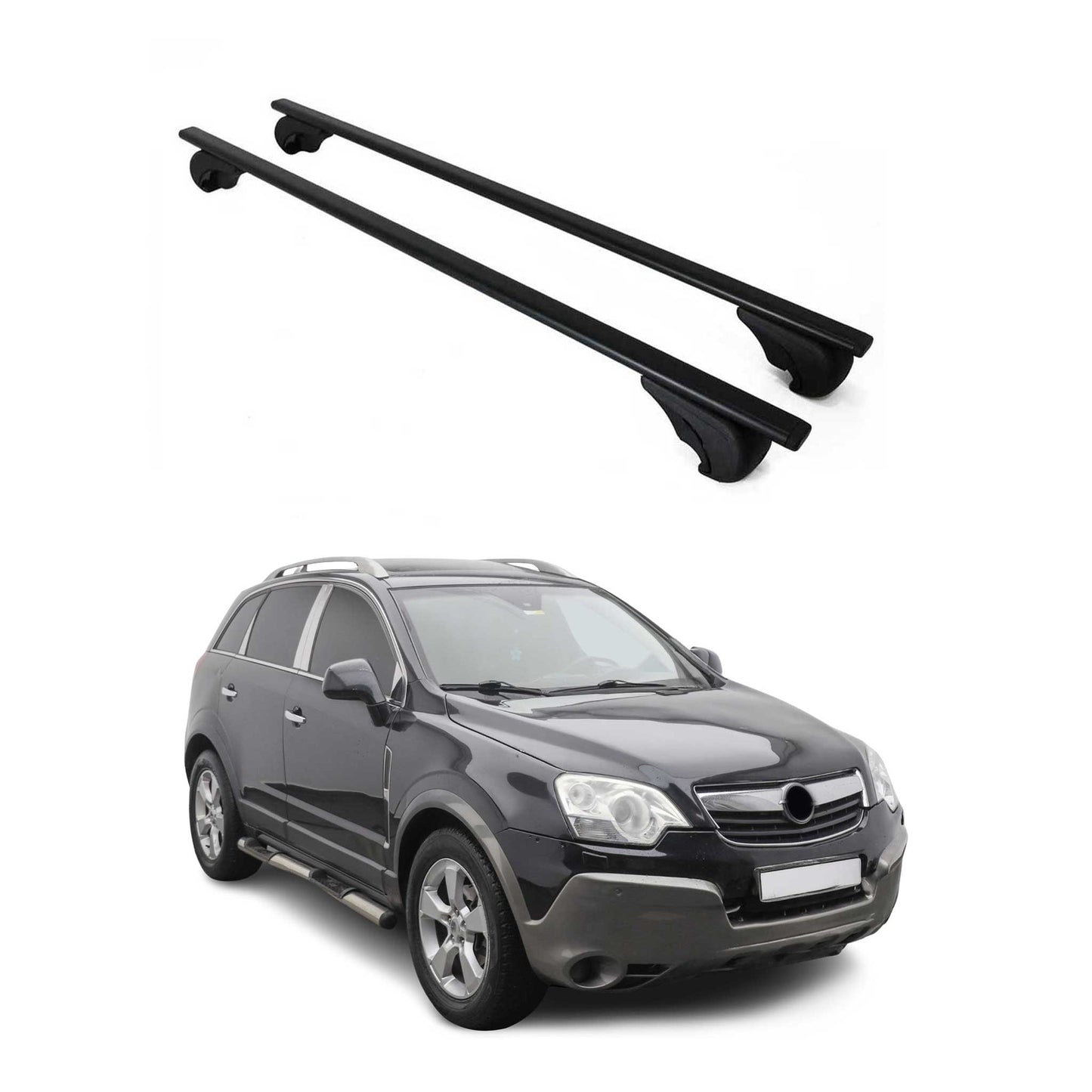 Portbagaj de plafon pentru Opel Antara 2006-2015 75kg, negru metalic, 2 buc.