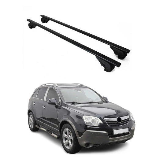 Portbagaj de plafon pentru Opel Antara 2006-2015 75kg, negru metalic, 2 buc.