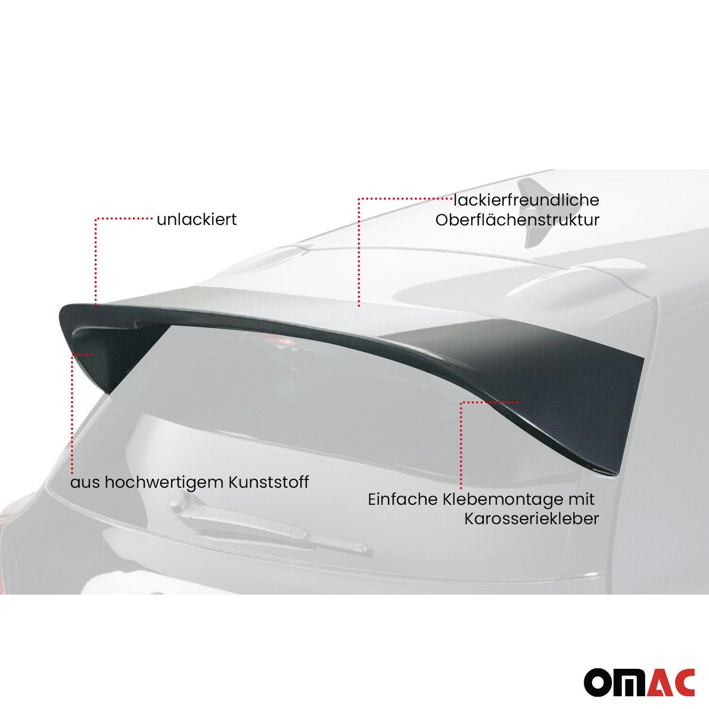 RDX Dachspoiler Heckspoiler Spoiler für VW Scirocco 2008-2023 Unlackiert