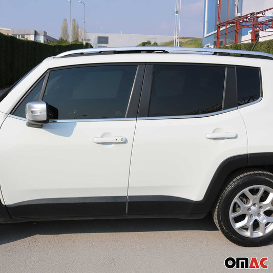 Benzi decorative pentru geamuri Jeep Renegade 2014-19, oțel inoxidabil cromat, 6 bucăți