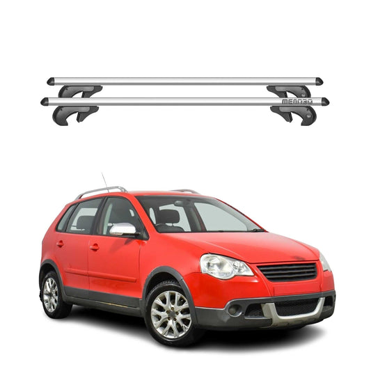 Menabo Dachträger Grundtäger für VW Polo 9N3 Cross 2003-2008 FL 90kg Alu Grau 2x