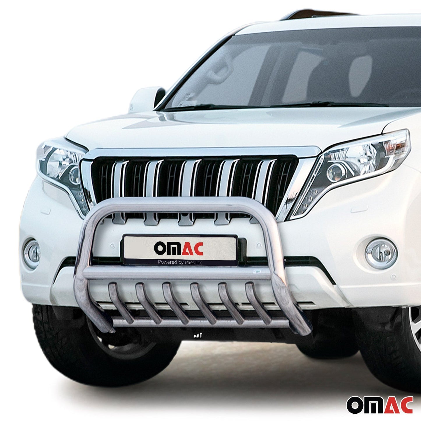 Bară de protecție/buton față pentru Toyota Land Cruiser 150 2013-17, omologată ABE, oțel, argintiu