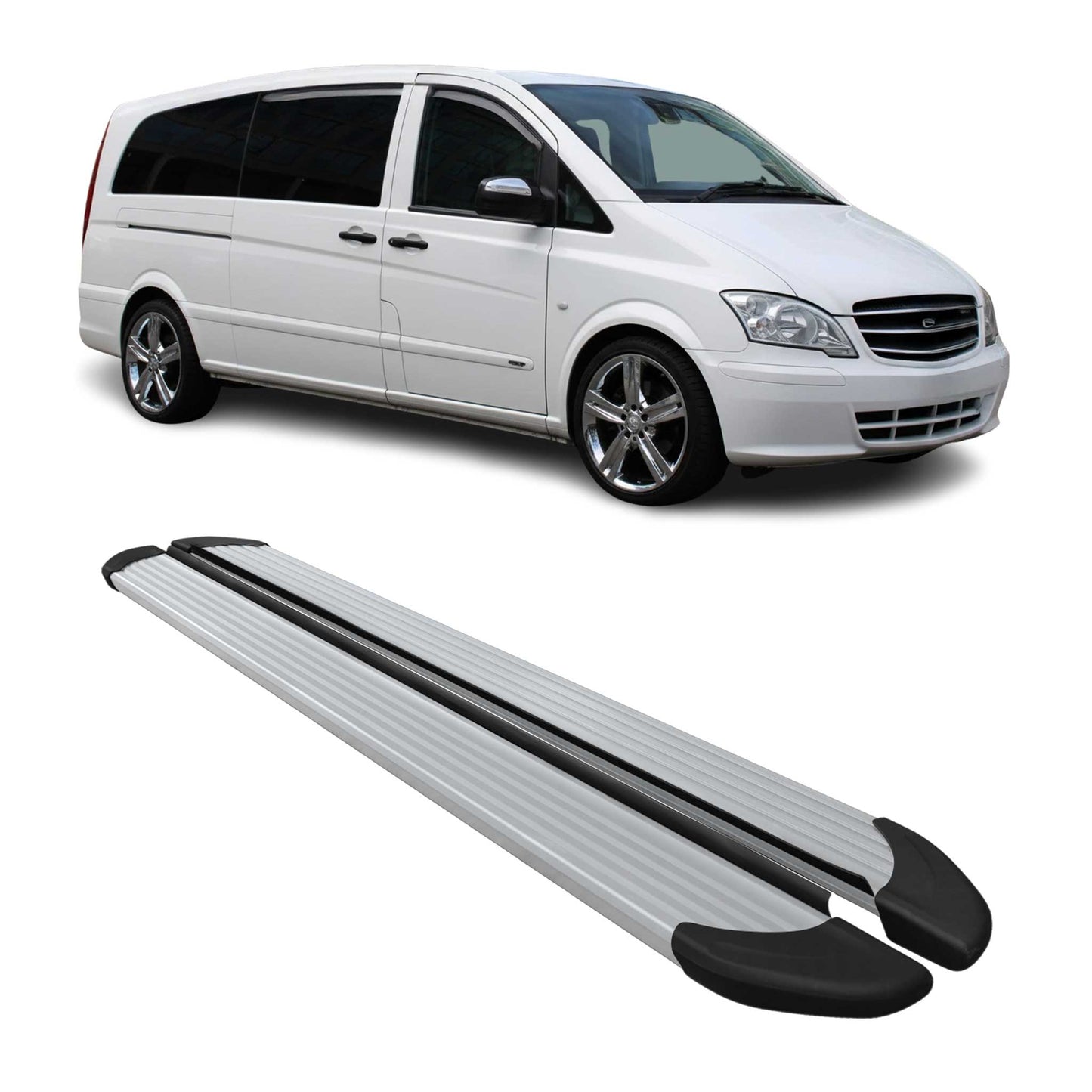 Seitenschweller Trittbretter Schweller für Mercedes Vito W639 2003-2014 L3 Alu