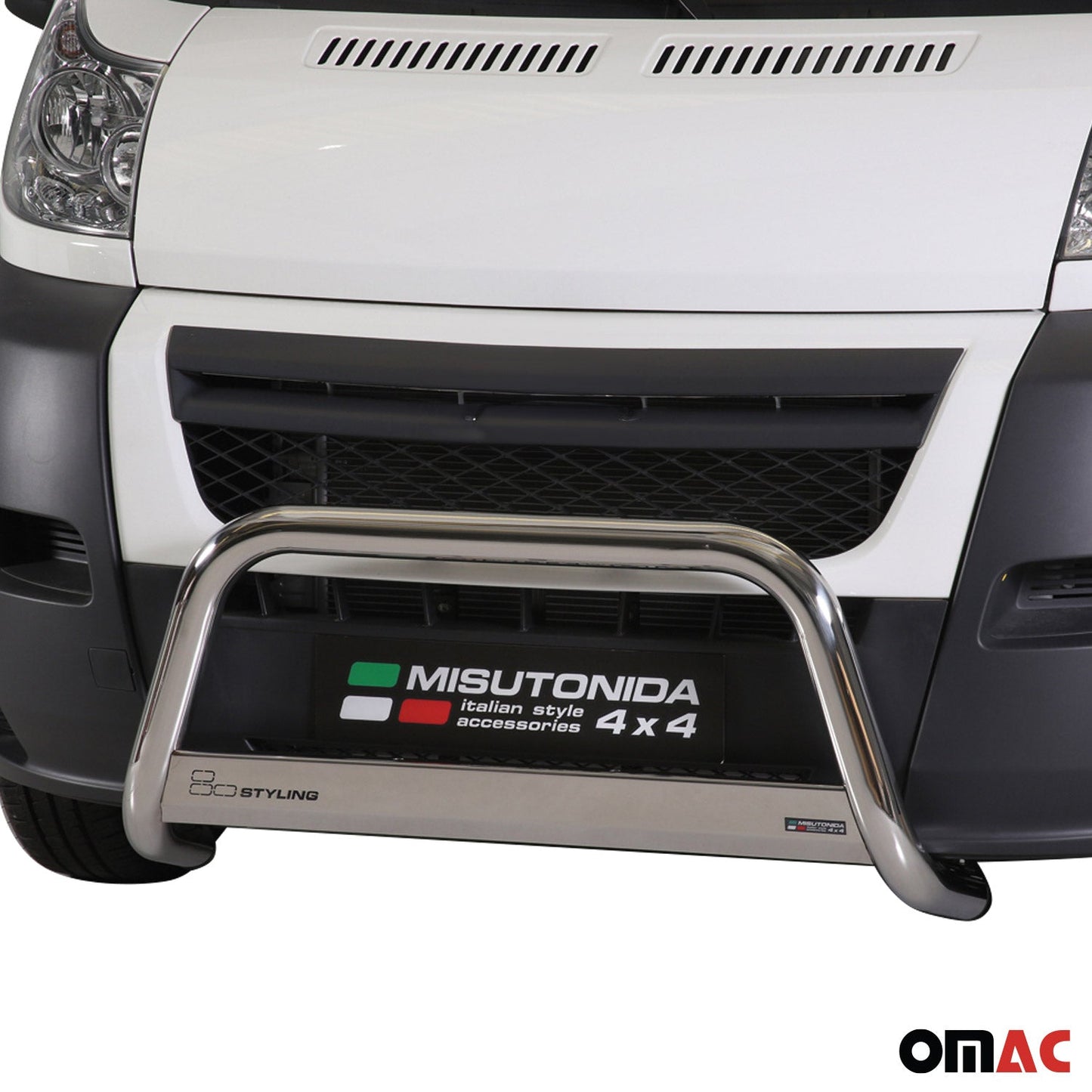 Bară de protecție/buton față pentru Citroen Jumper 2006-2013, ø63mm, oțel, argintiu