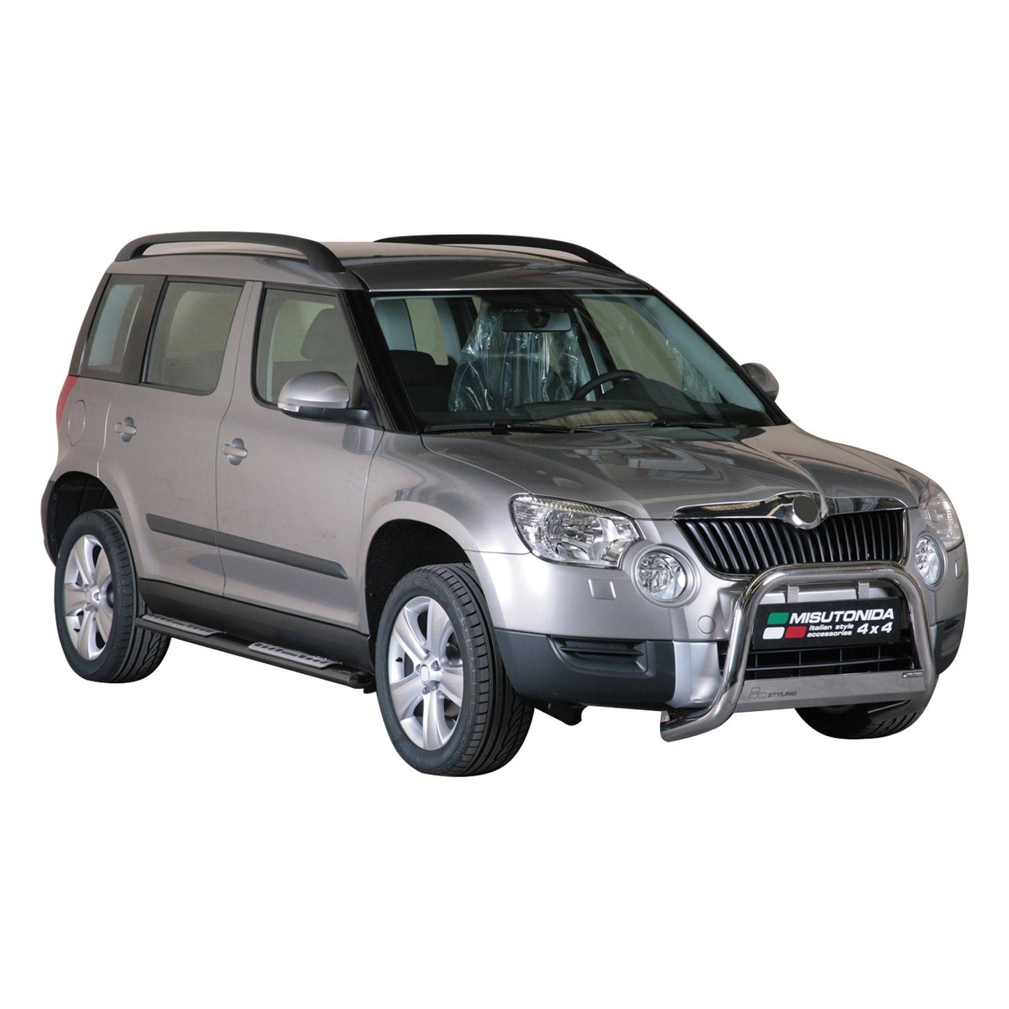 Edelstahl Seitenschweller Schwellerrohre für Skoda Yeti 2009-2013 Schwarz