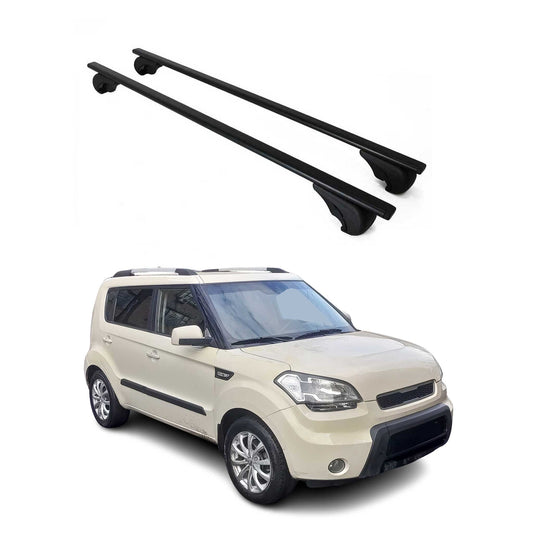 Portbagaj de plafon pentru Kia Soul 2008-2013 75kg, negru metalic, 2 buc.