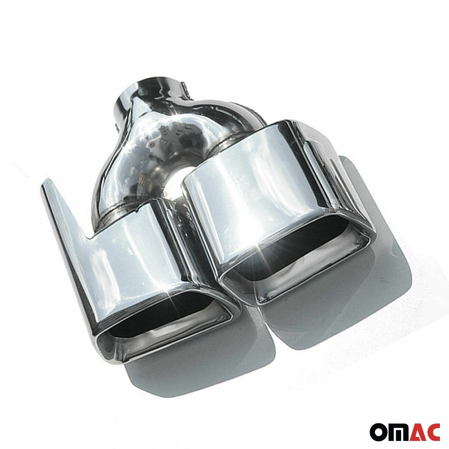 Auspuffblende Endstück Endrohr Double Output Chrom Edelstahl Doppelendrohr Links