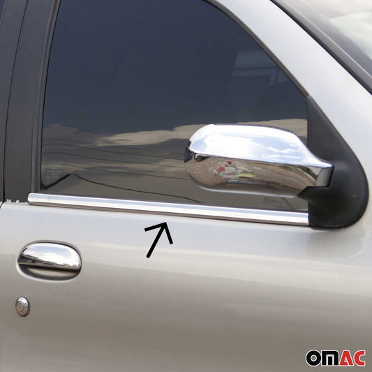 Ornamente/ramă geam pentru Fiat Siena 1995-2004, oțel inoxidabil, cromat, 4 bucăți