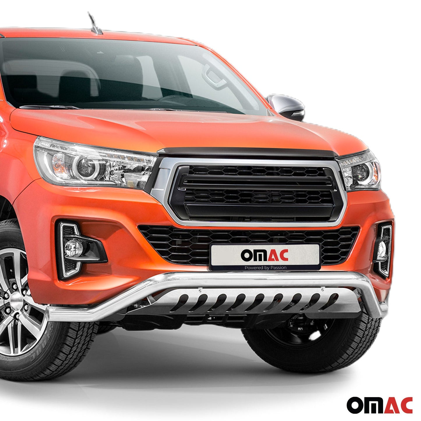 Bară de protecție față pentru Toyota Hilux 2018-2022, oțel inoxidabil cu ABE (omologare de tip germană), argintiu