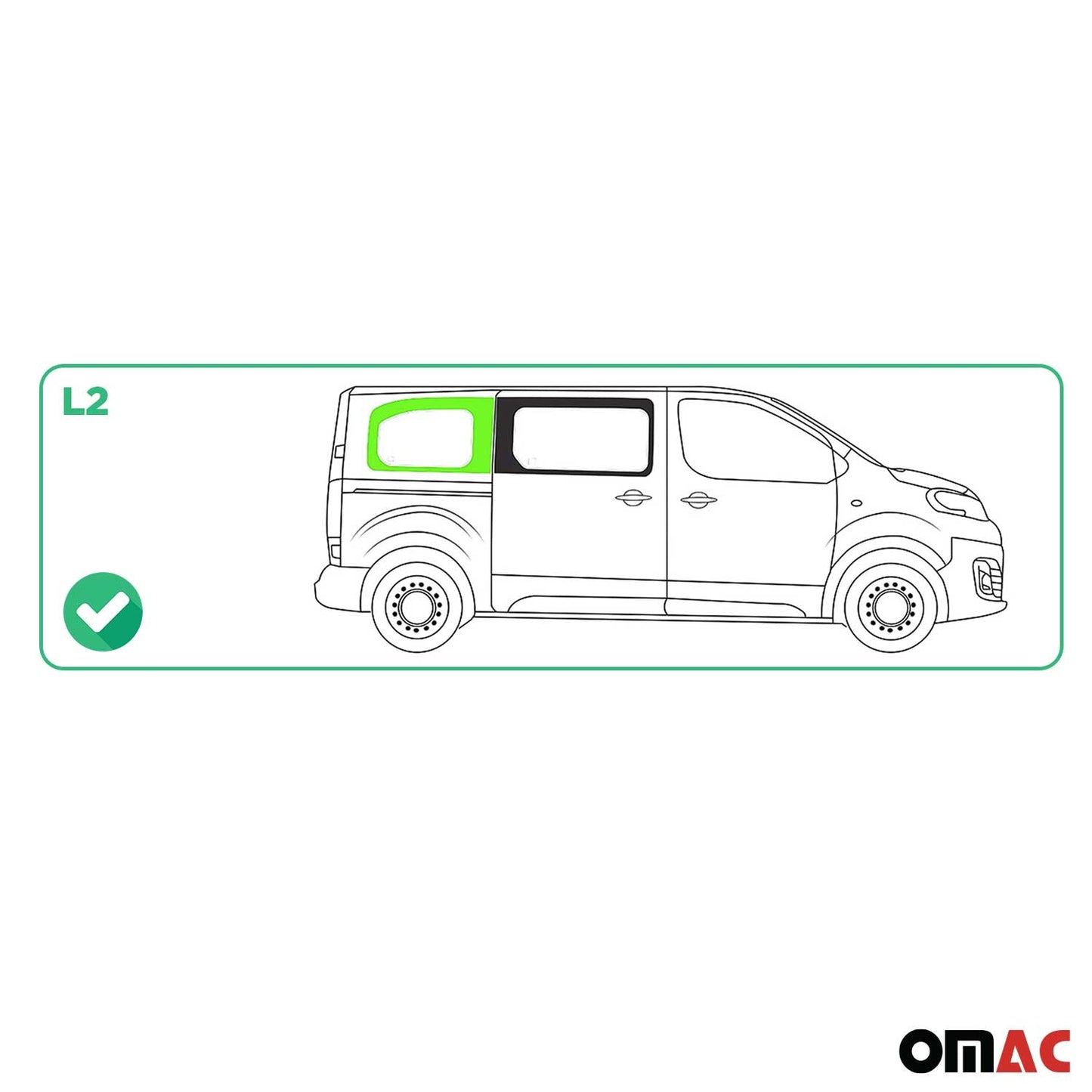 Seitenfenster Seitenscheibe für Opel Vivaro 2019-2024 Auto Schwarz Rechts L2