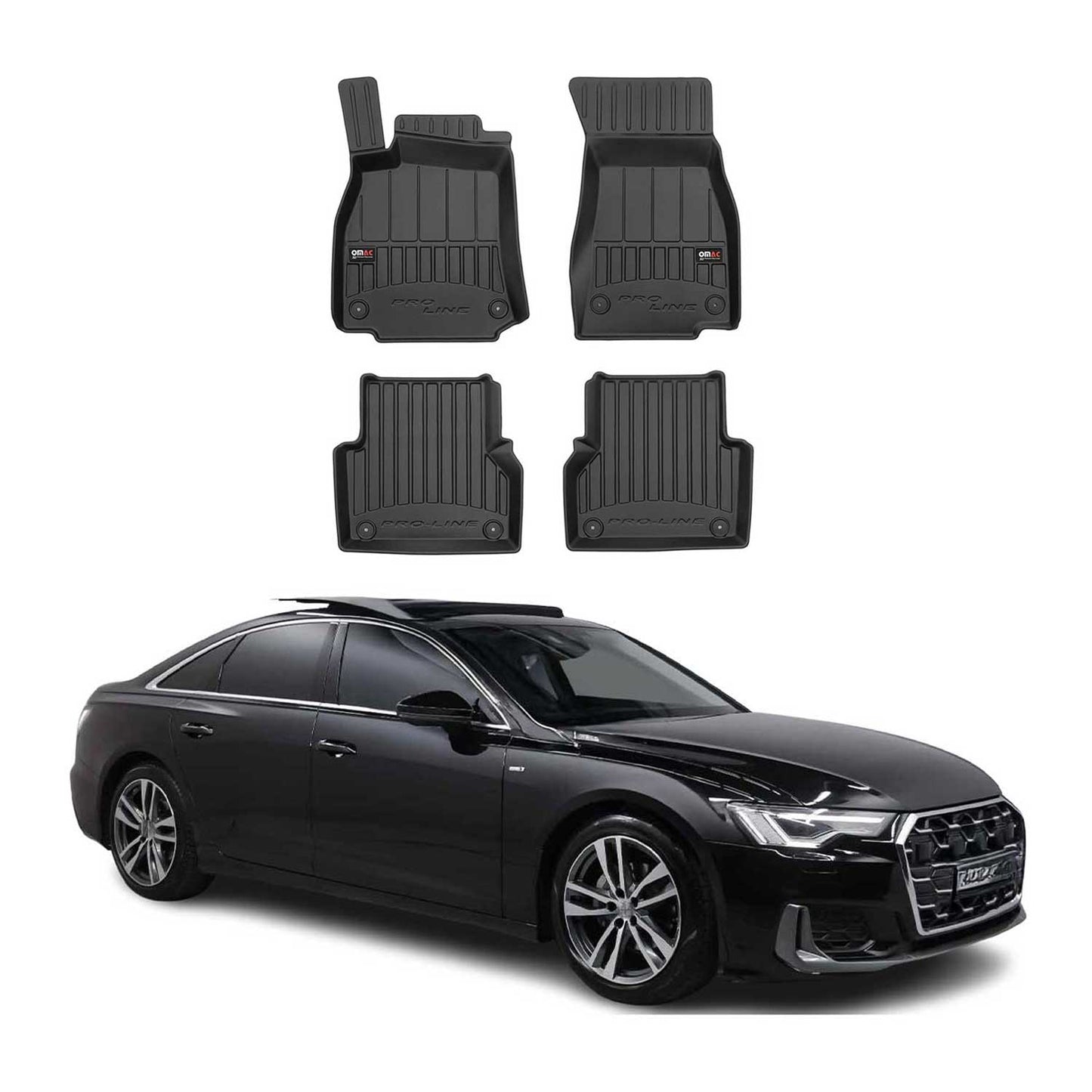 2018-2025 Audi A6 Limo Avant Allroad C8 Fußmatten TPE Schwarz 4 tlg