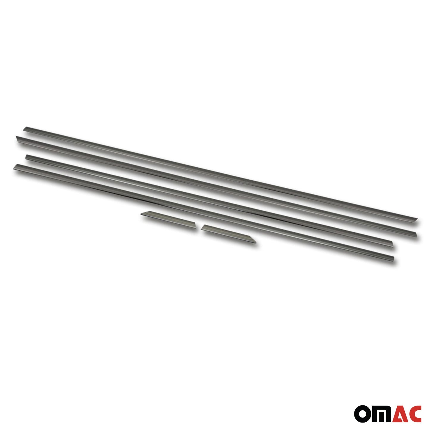 Benzi decorative pentru geamuri pentru VW Jetta 2010-2018, oțel inoxidabil, închise la culoare, 6 bucăți