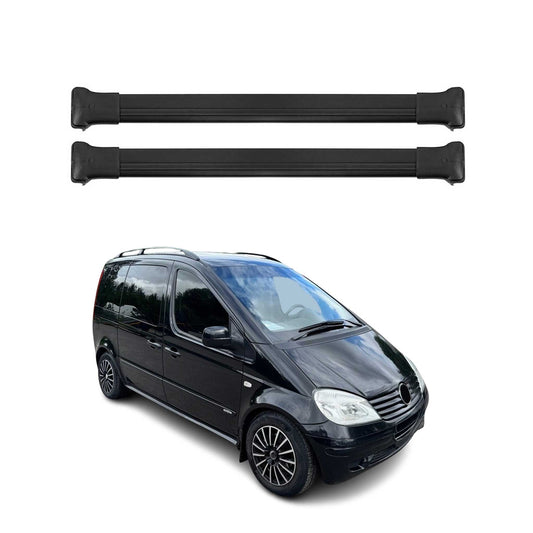 Portbagaj de plafon pentru Mercedes Vaneo 2001-2005 75kg aluminiu negru 2 buc