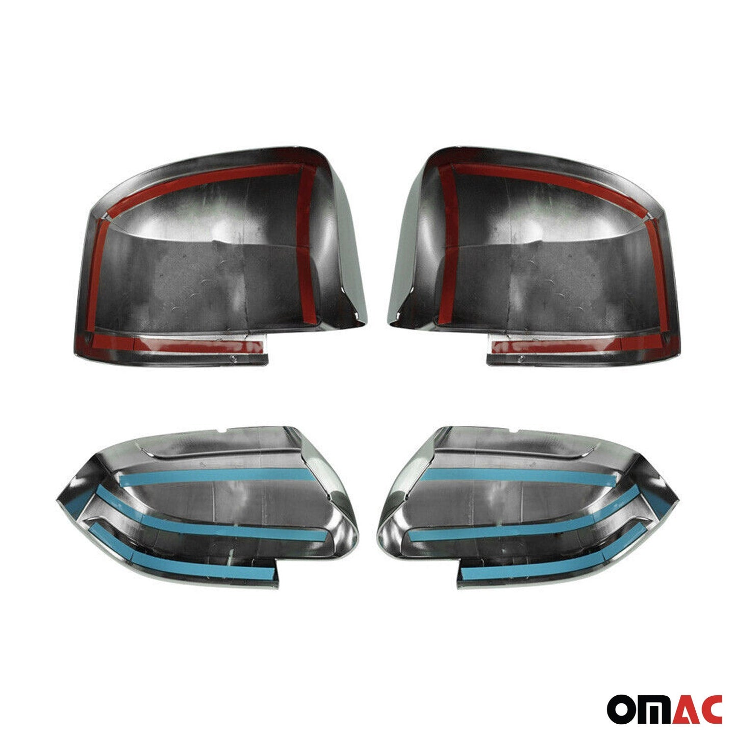 Spiegelkappen Spiegelabdeckung für VW Crafter 2017-2025 Chrom ABS Silber 4tlg