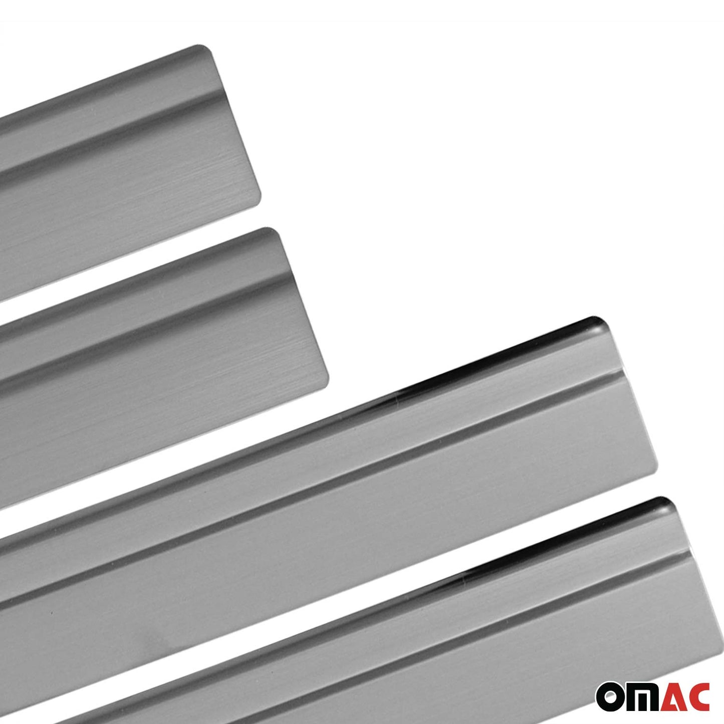 Ornamente prag uși pentru Ford Fiesta 2002-2009, oțel inoxidabil, argintiu, 4 bucăți