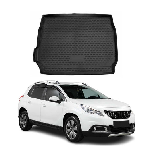 Kofferraummatte Kofferraumwanne für Peugeot 2008 2013-2019 Gummi TPE Schwarz