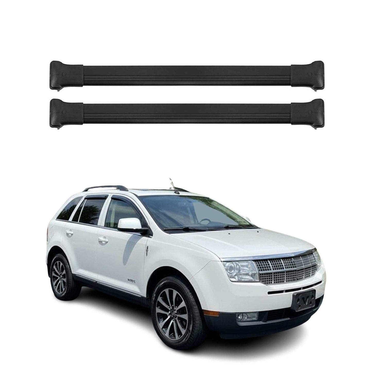 Dachträger Grundtäger für Lincoln MKX 2016-2018 75kg Aluminium Schwarz 2 tlg