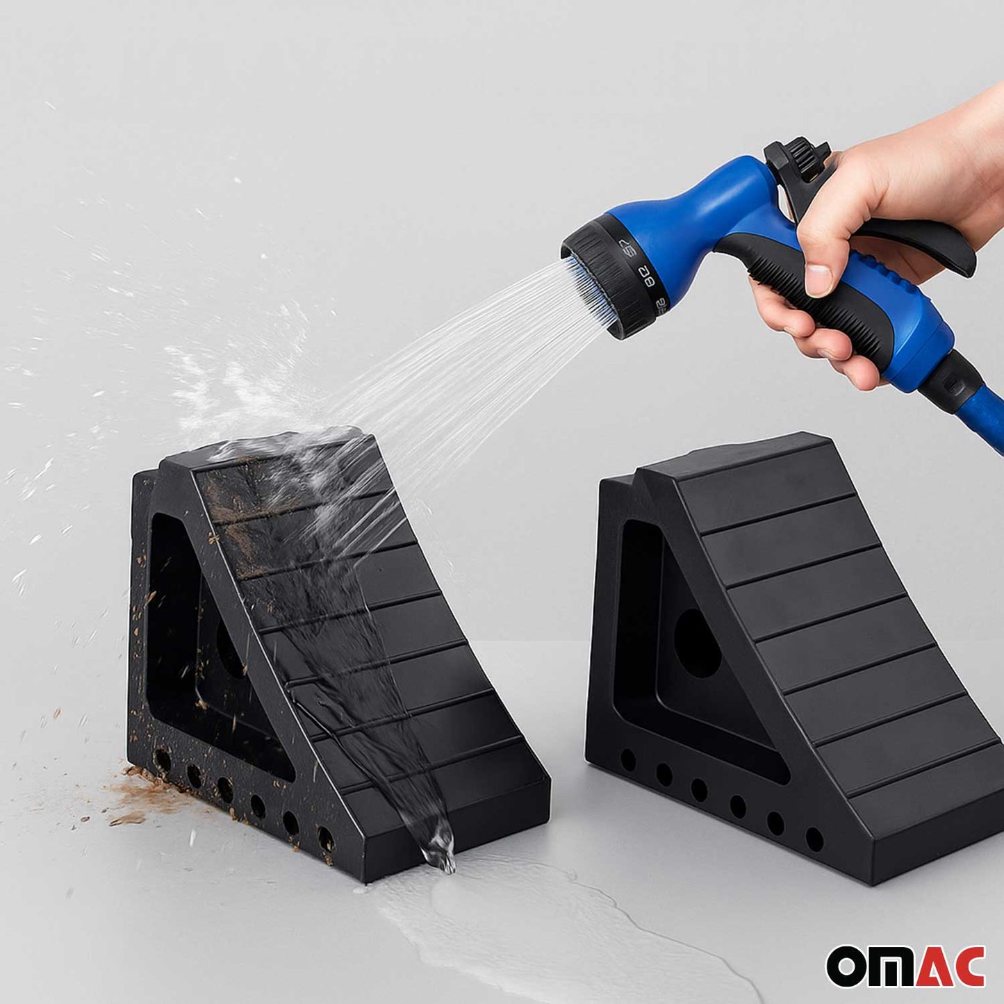 Cale de frână cu mâner, negre, pene de roată, pene auto, 2 bucăți