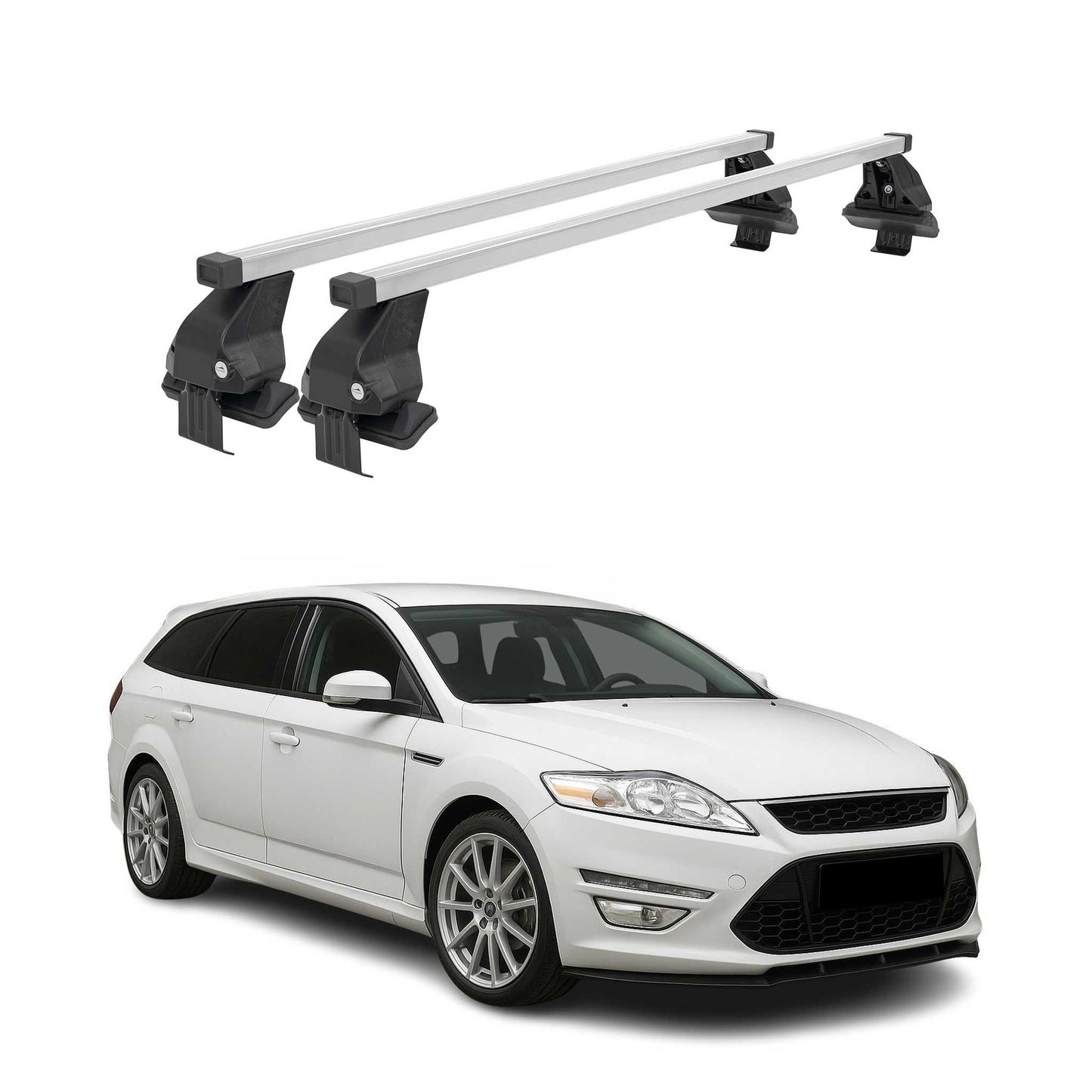 Menabo Dachträger für Ford Mondeo Liftback Turnier 2007-2014 50kg Stahl Grau 2x