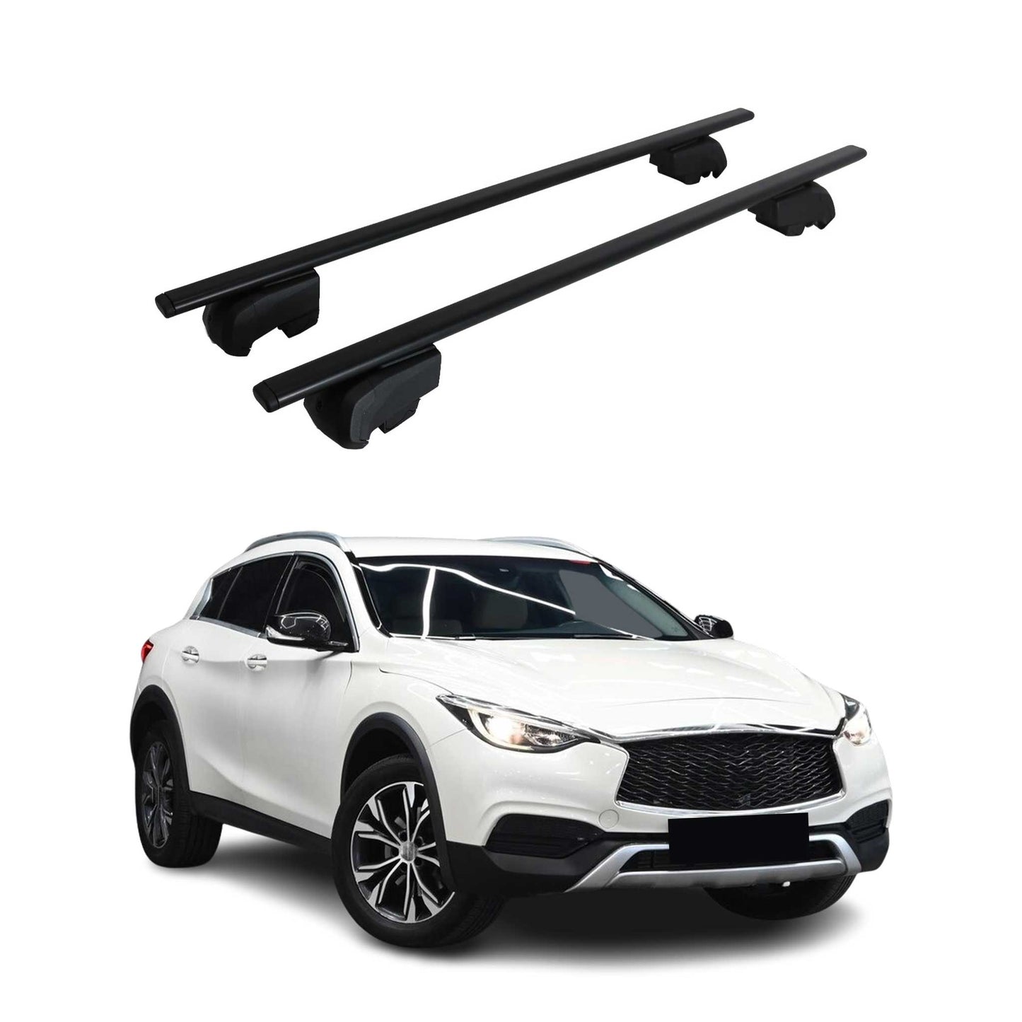 Portbagaj de plafon pentru Infiniti QX30 2016-2019 75kg, negru metalic, 2 buc.