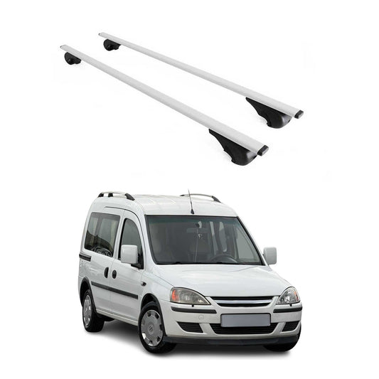 Portbagaj de plafon pentru Opel Combo C 2001-2011 75kg metal argintiu 2 buc