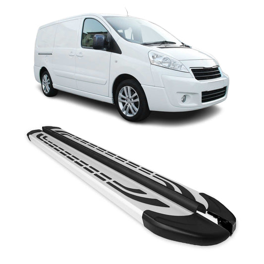 Trittbretter Seitenbretter für Peugeot Expert 2007-2016 L2 Langer Alu Silber