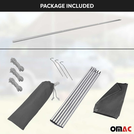 Sonnensegel Kederschiene Vorzelt Satz für VW T7 Transporter Caravelle L2 Silber