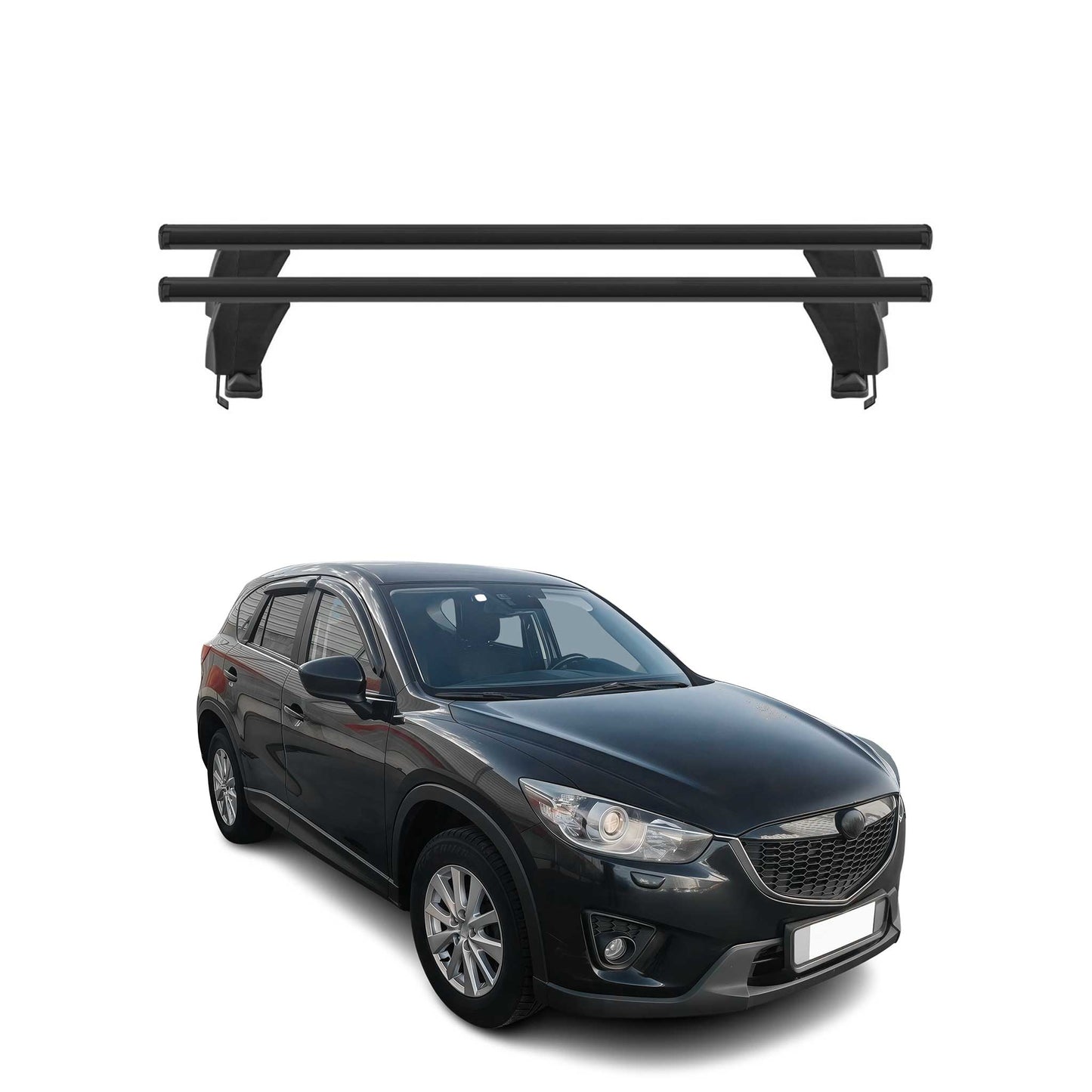 Menabo Dachträger Grundtäger für Mazda CX-5 2012-2016 50kg Alu Schwarz 2 tlg